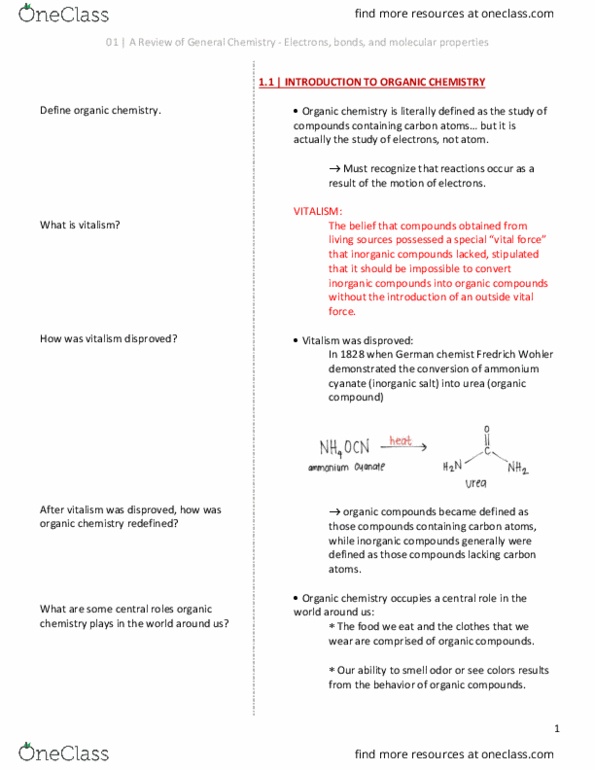 CHEM 51A Chapter Notes - Chapter 1: Sigma Bond, Bond Length, Trigonal Planar Molecular Geometry thumbnail