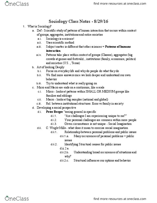 SOC 302 Lecture Notes - Lecture 1: Scientific Method thumbnail