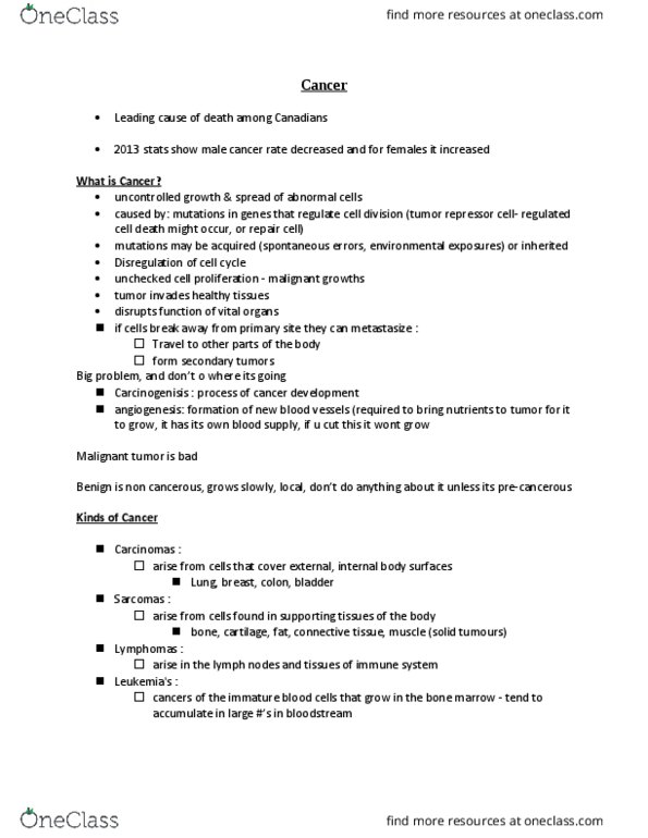 HE101 Lecture Notes - Lecture 1: Pap Test, Nipple Discharge, Antigen thumbnail