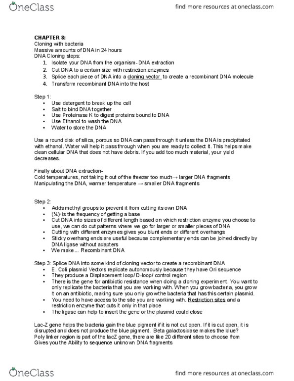 BIL 250 Lecture Notes - Lecture 8: Cytometry, Cosmid, Fosmid thumbnail