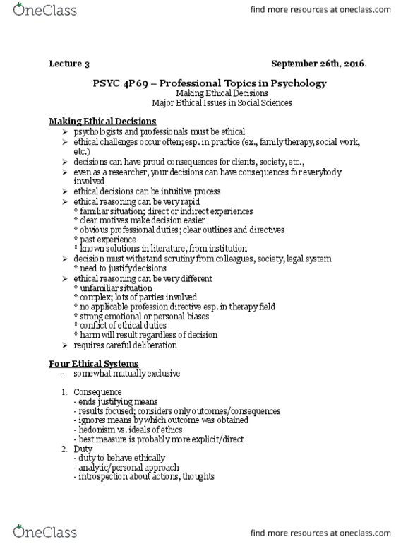 PSYC 4P69 Lecture Notes - Lecture 3: Piltdown Man, Civil Engineering, Transplant Rejection thumbnail