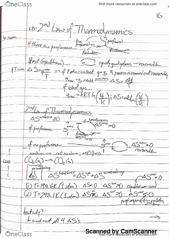 CHEM 0330 Lecture 8: 2nd Law of Thermodynamics thumbnail