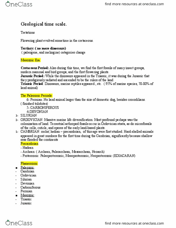 BIOL1300 Lecture Notes - Lecture 1: Gametophyte, Photosynthesis, Vascular Plant thumbnail