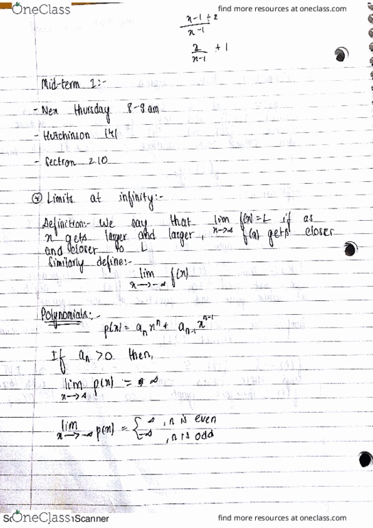 MTH 161 Lecture 7: Limits at Infinity thumbnail