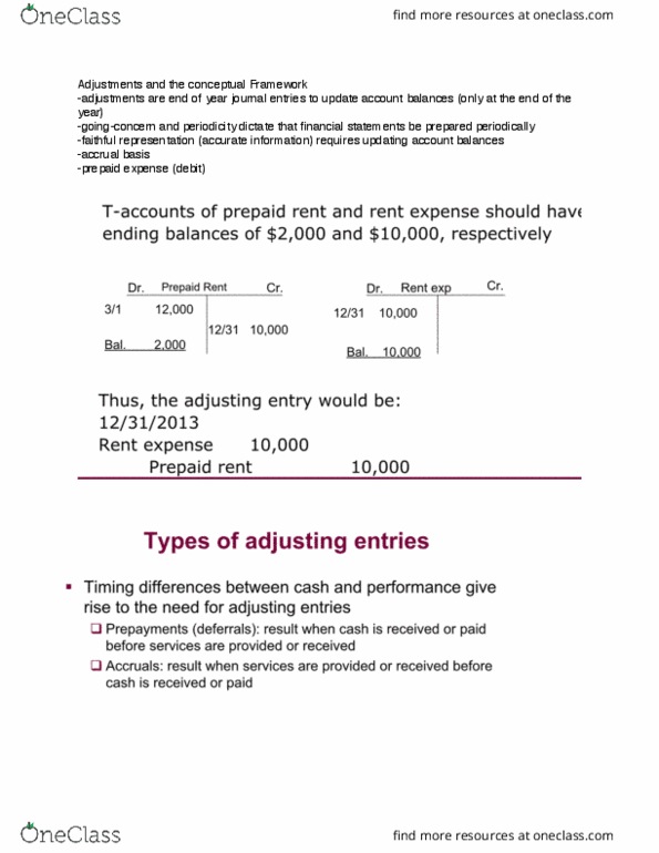 ACC 925 Lecture Notes - Lecture 3: Accrual, Matching Principle, Deferral thumbnail