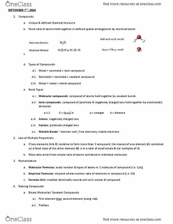 CHE 131 Lecture Notes - Lecture 4: Ferrous, Sodium Oxide, Bicarbonate thumbnail