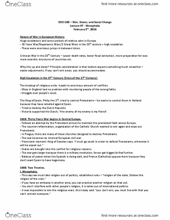 SOCI 265 Lecture Notes - Lecture 7: Crimean War, Treaties Of The European Union thumbnail