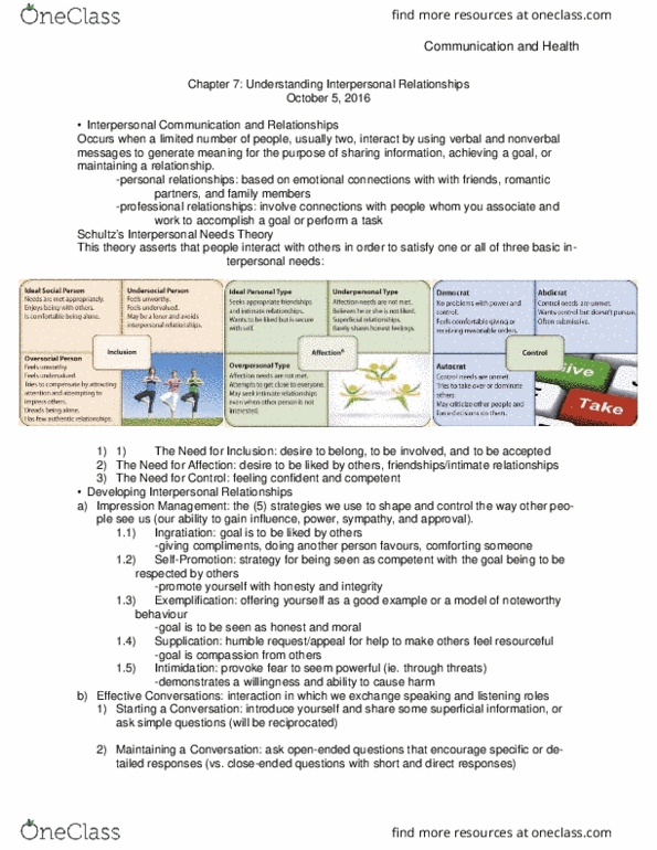 HSS 2102 Chapter Notes - Chapter 7: Ion, Social Penetration Theory, Veal thumbnail