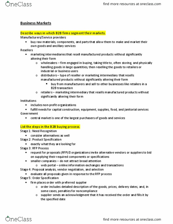 BUAD 307 Chapter Notes - Chapter 7: North American Industry Classification System, Retail, Web Portal thumbnail