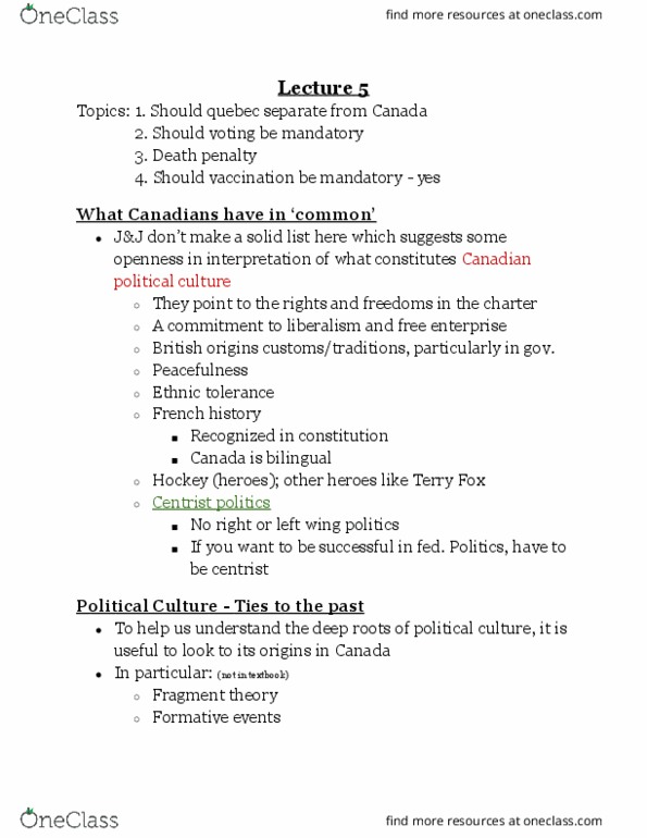 POLS 1000 Lecture Notes - Lecture 5: Neoconservatism, John Maynard Keynes, Conservatism In Canada thumbnail