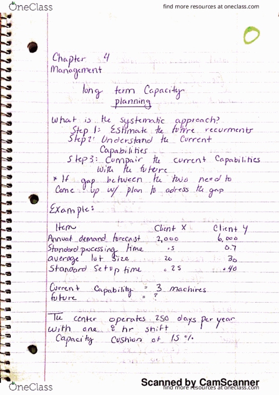 MG 211 Lecture 9: Managrment chapter 4 long term capacity planning notes thumbnail