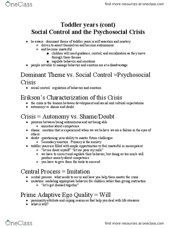 HDFS 1070 Lecture Notes - Lecture 11: Developmental Psychology, Reinforcement, Parenting Styles thumbnail