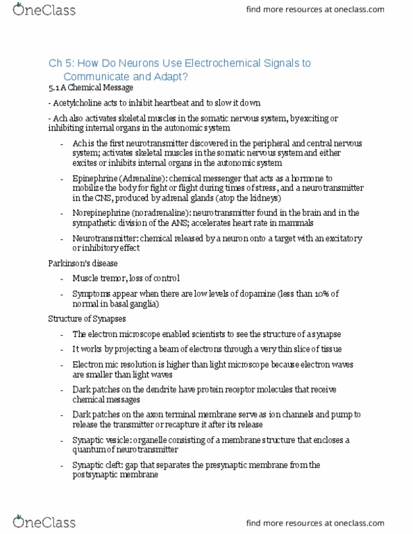 PSYB65H3 Chapter Notes - Chapter 5: Myocyte, Mesolimbic Pathway, Habituation thumbnail