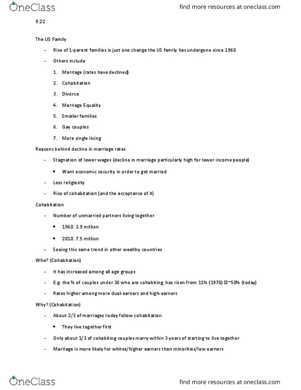 SOCI 1101 Lecture Notes - Lecture 11: Married People thumbnail