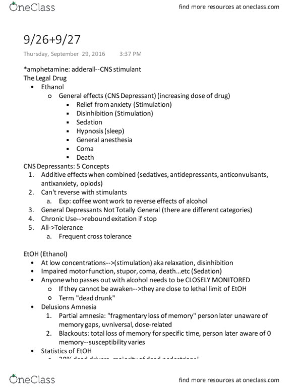 PHAR 300 Lecture Notes - Lecture 6: Drug Withdrawal, Aldehyde, Ascites thumbnail