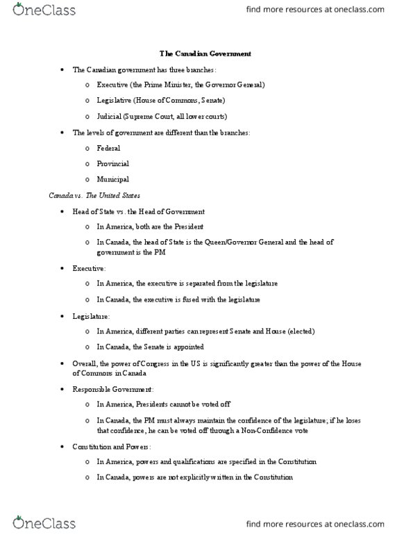 POLS 1400 Lecture Notes - Lecture 3: Royal Assent, Mike Duffy, Pamela Wallin thumbnail