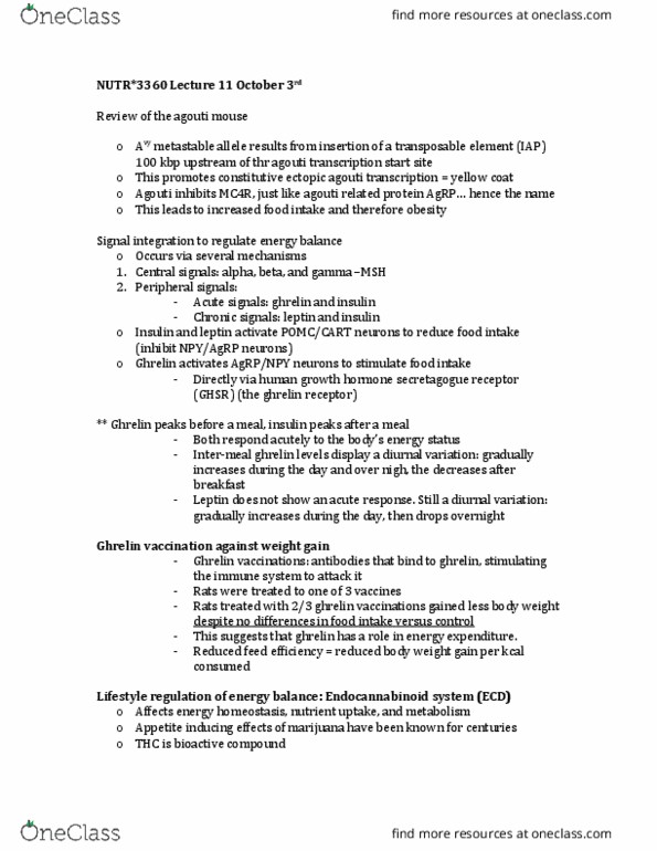 NUTR 3360 Lecture Notes - Lecture 11: Dysbiosis, Inflammatory Bowel Disease, Petri Dish thumbnail