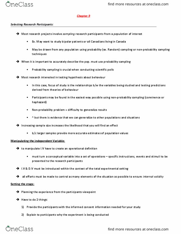 PSYB01H3 Lecture Notes - Lecture 9: Cortisol, Think Aloud Protocol, Construct Validity thumbnail