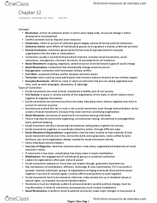 POL 202 Chapter Notes - Chapter 12: Collective Behavior, Reference Group, Poverty Threshold thumbnail