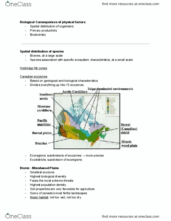 BIO 2129 Lecture Notes - Lecture 7: Holdridge Life Zones, Mesic Habitat, Biodiversity Hotspot thumbnail