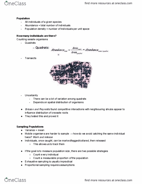 BIO 2129 Lecture Notes - Lecture 8: Relative Species Abundance, Sample Size Determination, Community Structure thumbnail