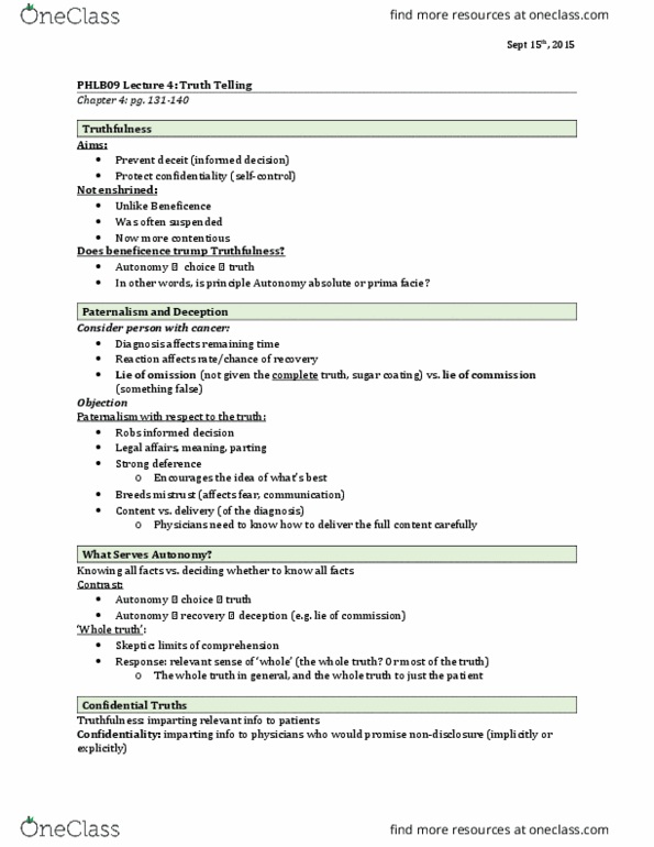 PHLB09H3 Lecture Notes - Lecture 4: Paternalism, Virtue Ethics, Contagious Disease thumbnail