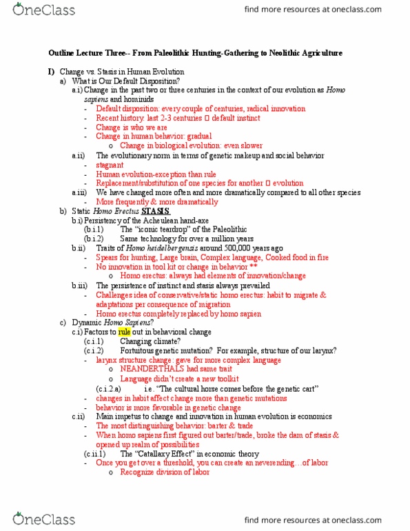 MMW 11 Lecture Notes - Lecture 3: Homo Erectus, Acheulean, Homo Heidelbergensis thumbnail