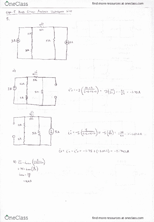 EE 2301 Chapter 5: Chpt. 5 Handy Circuit Analysis Techniques HW Problems Worked Out thumbnail