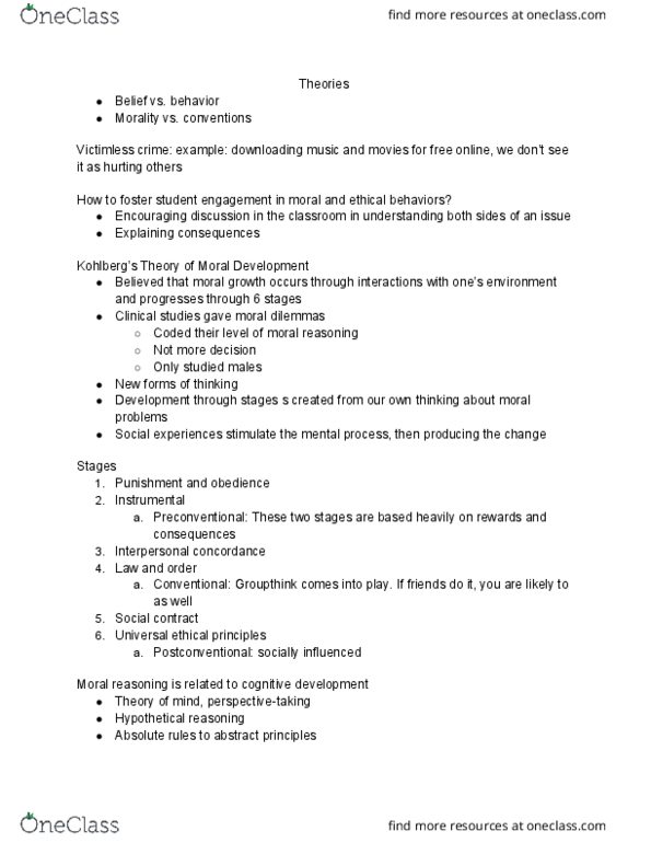 EDP 201 Lecture Notes - Lecture 4: Victimless Crime, Groupthink, Social Contract thumbnail