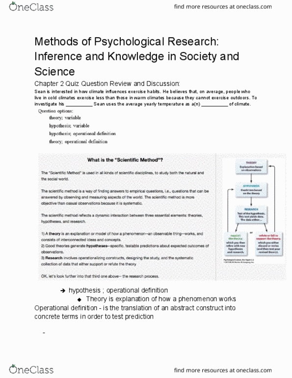 PSYCH 202 Lecture Notes - Lecture 4: Biogenic Amine, Monoamine Neurotransmitter, Operational Definition thumbnail