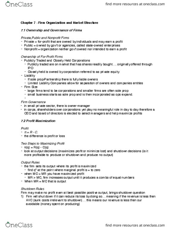 COMM 295 Chapter Notes - Chapter 7: Root Mean Square, Sunk Costs, Agency Cost thumbnail