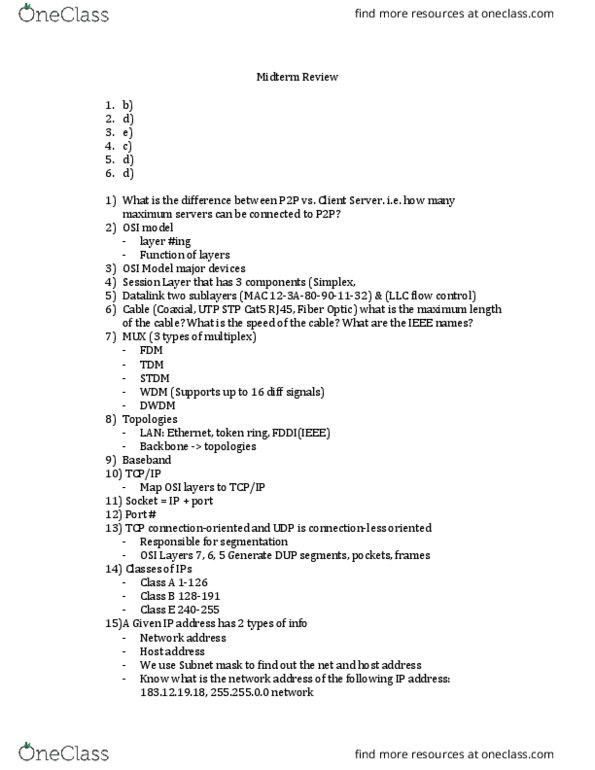 ITM 301 Lecture Notes - Lecture 6: Baseband, Token Ring, Wavelength-Division Multiplexing thumbnail