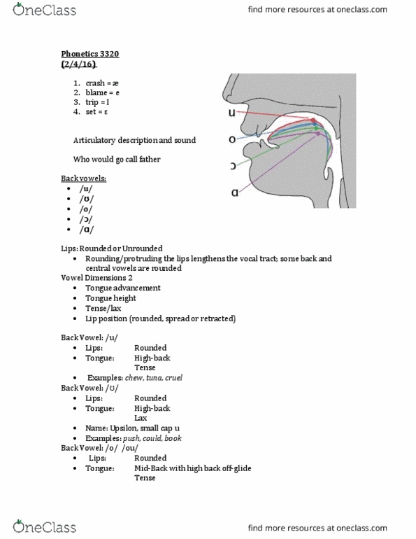 SPHHRNG 3320 Lecture Notes - Lecture 5: Built-In Self-Test, Vocal Tract, Tongue Shape thumbnail