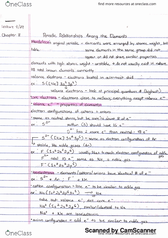 CHEM 1110 Lecture 5: Periodic Relationships Among the Elements thumbnail