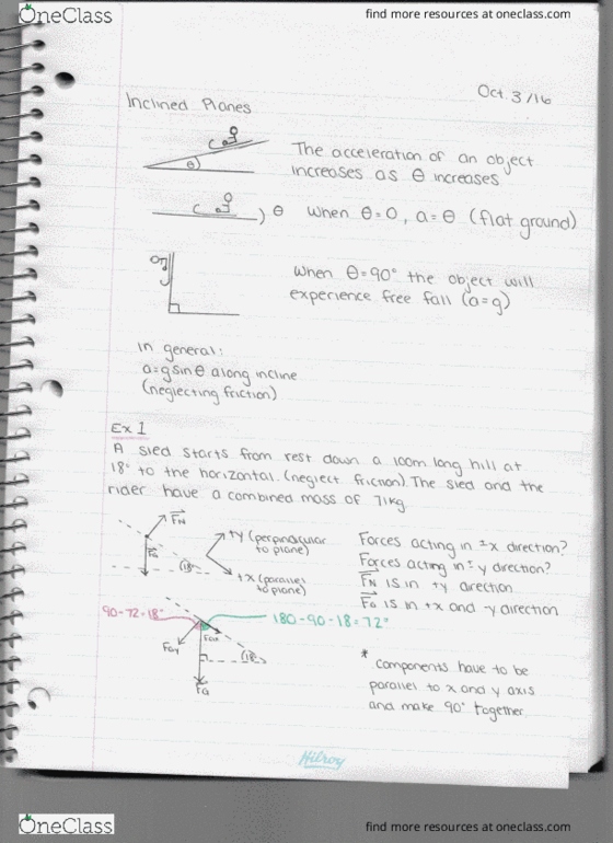 PHYS 1300 Lecture 12: Oct 3 Inclined Planes thumbnail