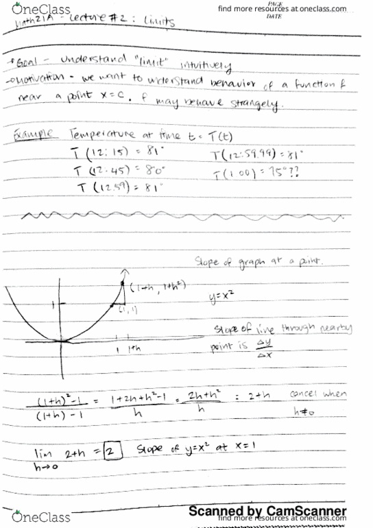 MAT 21A Lecture 2: MAT21A - Lecture #2 - Limits thumbnail