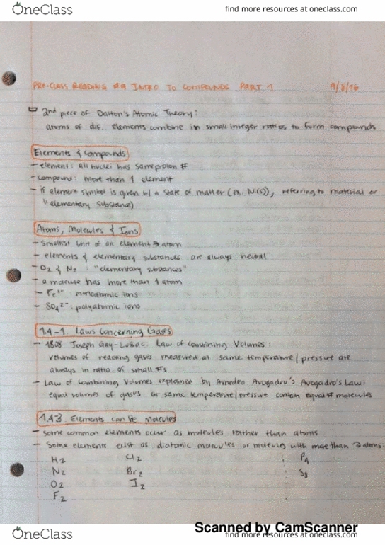 CH 101 Chapter 9: CH101 #9 Pre-Class Reading Notes thumbnail