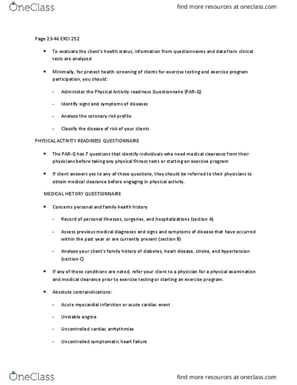 EXCI 252 Chapter Notes - Chapter 2: Myocardial Infarction, Valvular Heart Disease, Pulmonary Embolism thumbnail