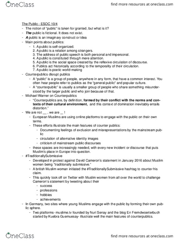 ESOC 150B1 Lecture Notes - Lecture 3: European Space Operations Centre, Michael Warner thumbnail