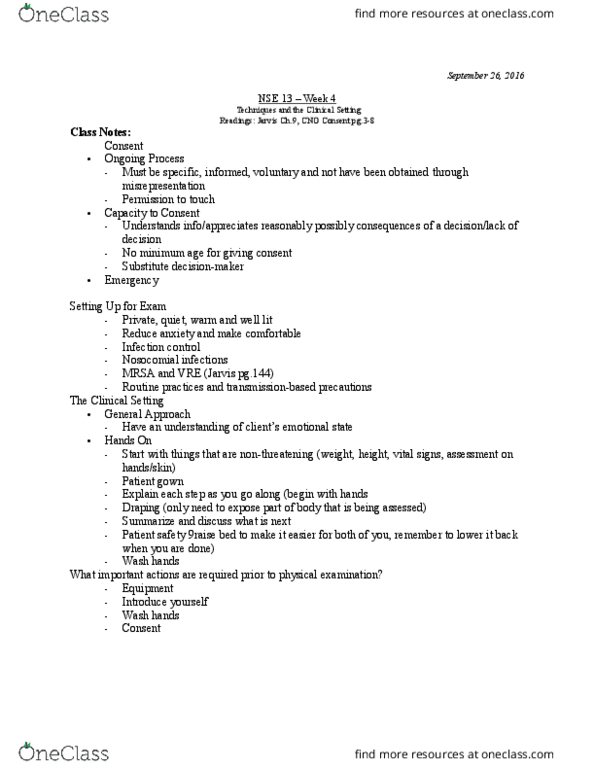 NSE 13A/B Lecture Notes - Lecture 4: Metacarpophalangeal Joint, Palpation, Stethoscope thumbnail