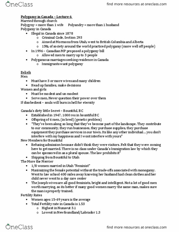 Sociology 2235 Lecture Notes - Lecture 6: Immigration Law, Childlessness, Retirement Age thumbnail