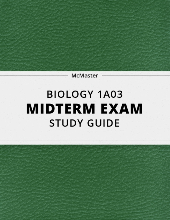 [BIOLOGY 1A03] - Midterm Exam Guide - Ultimate 12 Pages Long Study ...