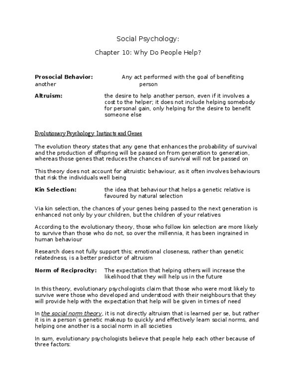 PSYB10H3 Chapter Notes - Chapter 10: Motivation, Normative Social Influence, Ingroups And Outgroups thumbnail