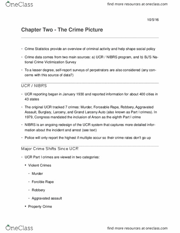CRJ 150 Chapter Notes - Chapter 2: Infor, White-Collar Crime, Commer thumbnail