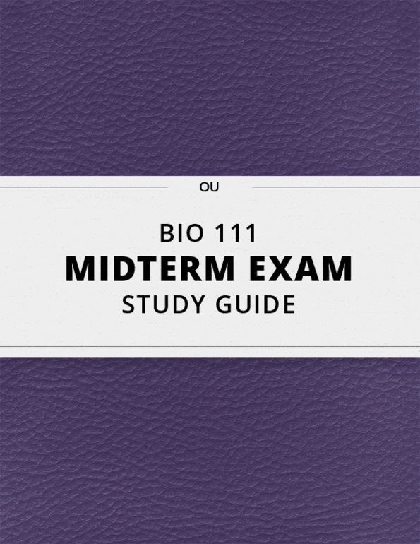 [BIO 111] - Midterm Exam Guide - Comprehensive Notes For The Exam (44 ...