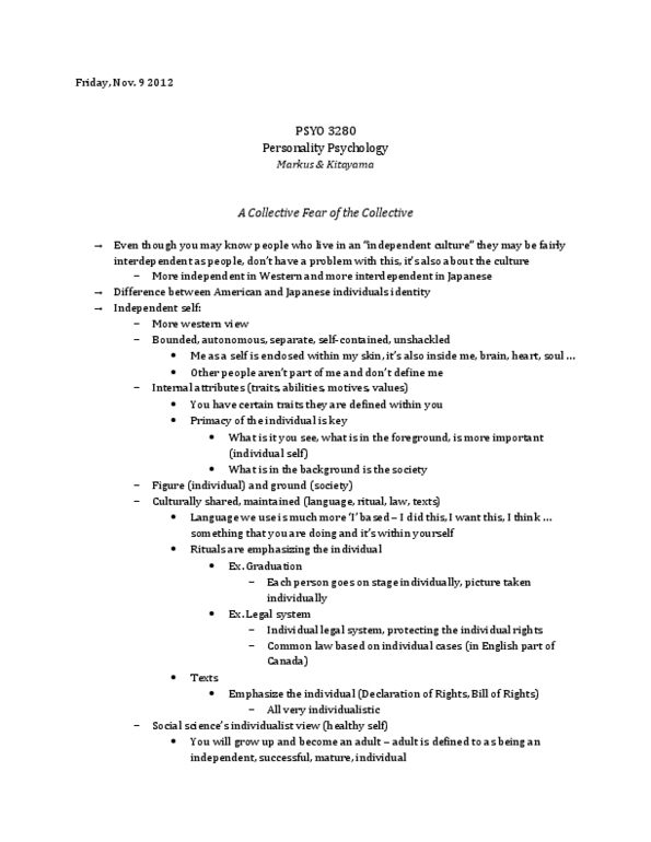 PSYO 3280 Lecture Notes - Social Psychology thumbnail