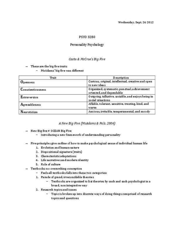 PSYO 3280 Lecture Notes - Lecture 8: Conscientiousness, Heritability, First Principle thumbnail