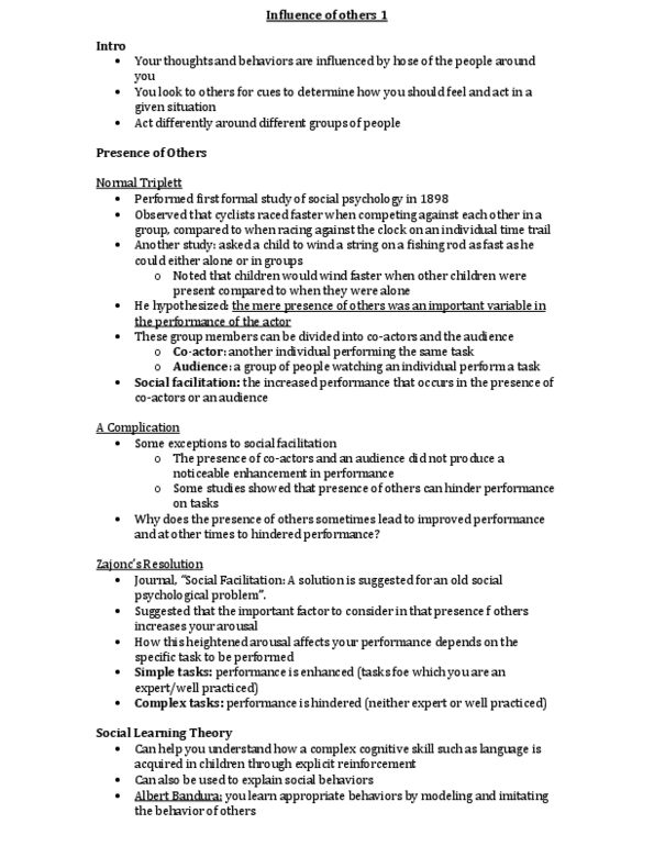 PSYCH 1X03 Lecture Notes - Albert Bandura, Retina, Herd Mentality thumbnail