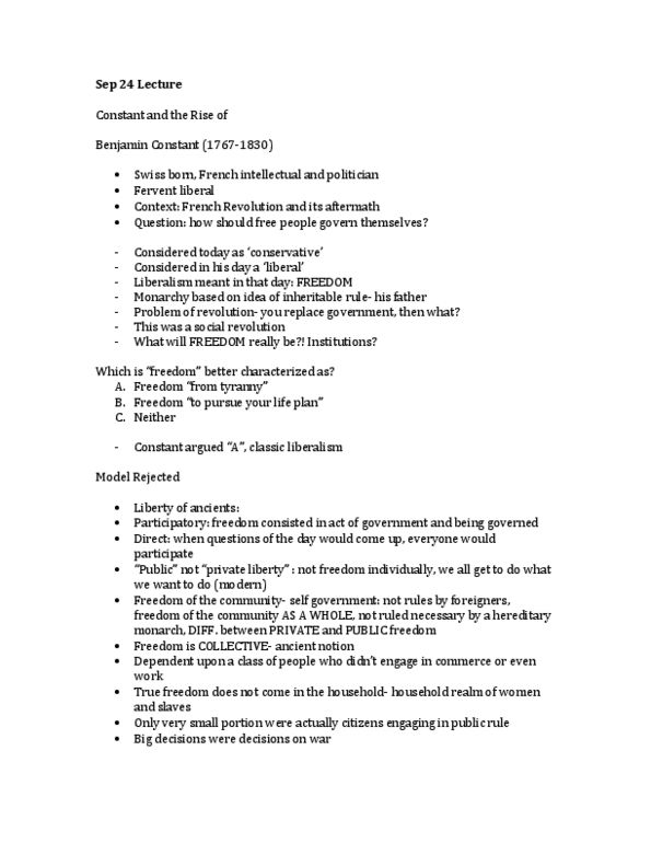 POL101Y1 Lecture Notes - Territorial Authorities Of New Zealand, Classical Liberalism, Individualism thumbnail