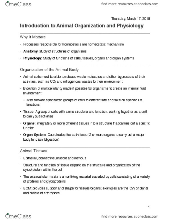 BIOL 1111 Chapter Notes - Chapter 39: Muscle Tissue, Epithelium, Hydroxylapatite thumbnail